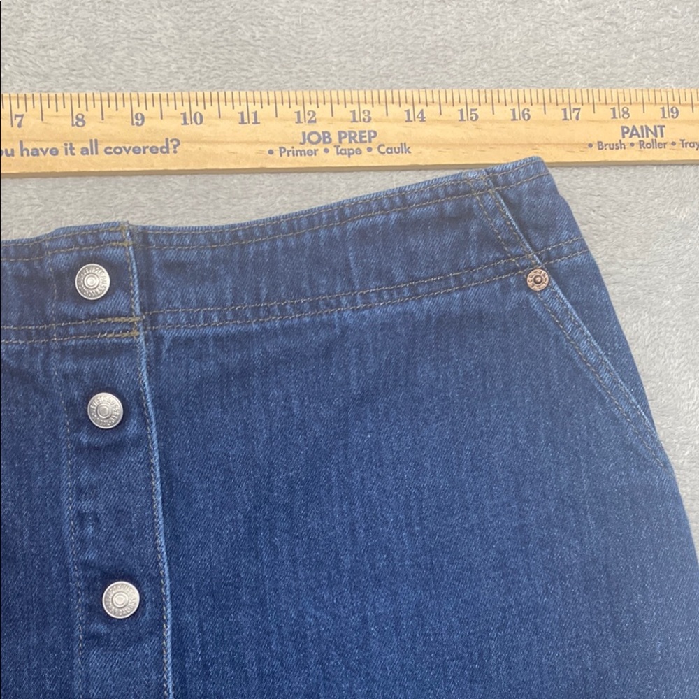 Levis skirt womens 32‎ blue denim jean y2k snap button slit 90s midi - Picture 2 of 7
